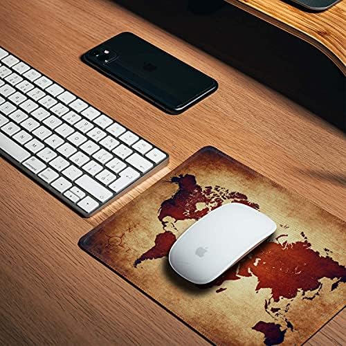Farbiunu kompjuterski jastuk za bežični miš, neklizajući gumeni bazu Mousepad sa šivenim rubom, jastučići za miša za dom, ured i igranje, prostirku za prijenosnu računaru Kartu za ispis za laptop 7,9 x 9,5 inča