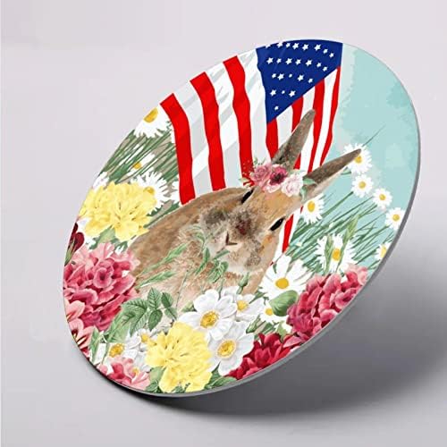 Dobrodošli Zect Američka zastava Leptir Cvjetni rustikalni znak 8x8in, kuća za pse Vintage zidni umjetnički
