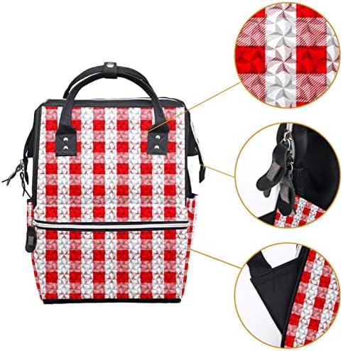 Guerotkr putni ruksak, vrećice za pelene, ruksak pelena, crvena modernu karirani