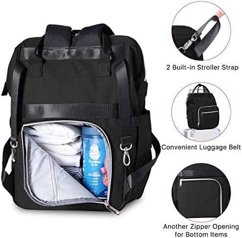 BesyPro vodootporna torba za pelene ruksak sa Prijenosnom podlogom za presvlačenje, velikom torbom za presvlačenje