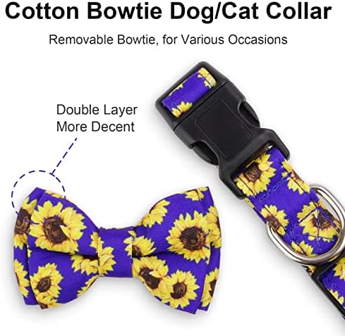 Compernee Fancy Sun cvjetni ovratnik za pse, teška dužnost podesiva simpatična mačja zagrljaj kravata, mekani