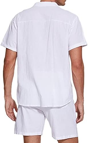 Nhicdns muške majice za posteljinu havajska 2 komada odjeća kratka casual hippie Holiday Hights Hratke modne odjeće Bijeli XXL ...