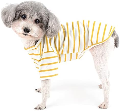 Zunea Striped pasa za pse za male pse Proljeće Ljetne majice Mekana prozračna štenada Odeća osnovna majica TEE Stretchy PET Girl Boy Odjeća za zaštitu od sunca za Yorkie Chihuahua Yellow M
