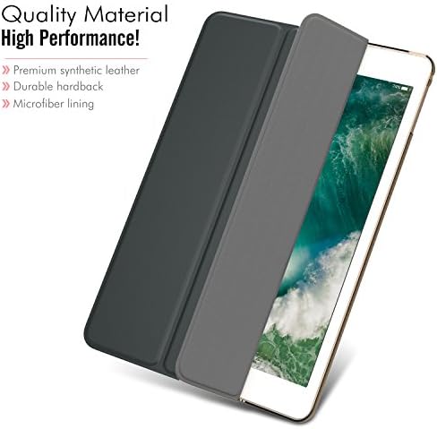 Moko Case Fit 2018/2017 iPad 9.7 6. / 5. Generacija - Slim lagana pokrivača pametnog školjki s prozirnim smrznutim stražnjim zaštitom FIT Apple iPad 9,7 inča 2018/2017, prostora siva