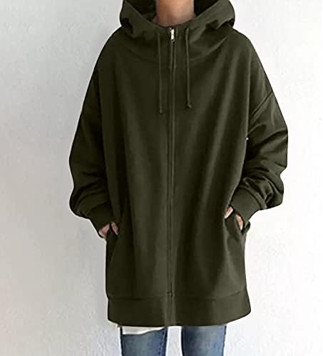Nokmopo kišni kaputi za žene Žene Ležerne prilike sa dugim rukavima s dugim rukavima dugim kaputom sa dugim