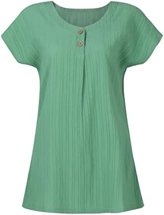 Ženske jednobojne labave bluze sa V izrezom Ležerne elastične kratke rukave s prorezom 2023 ljetni modni