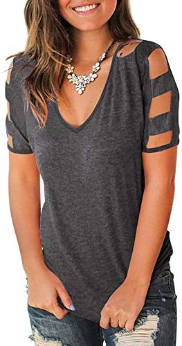 Yubnlvae Plus Size ljetne majice kvadratni vrat gradijentne dukserice za žene modni prozračni trendi Casual rukav