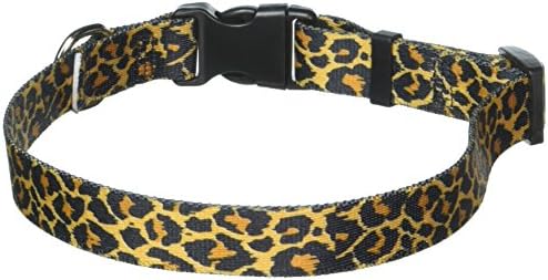 Žuti dizajn pasa Leopard kožnog kože ovratnik na vratu 14 do 20 / 4 širine, srednje 3/4 širine