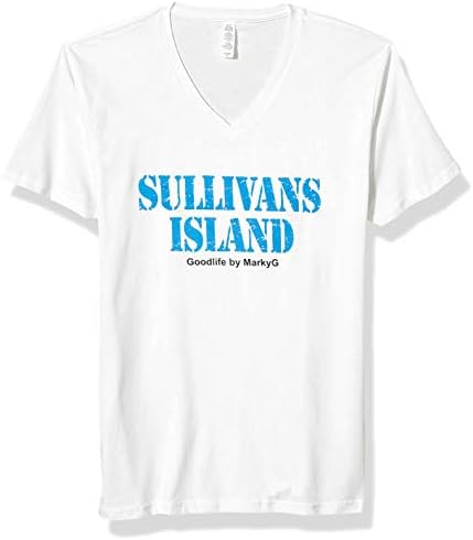 Sullivan Island štampani vrhovi opremljeni Sueded kratki rukav V-izrez T-Shirt