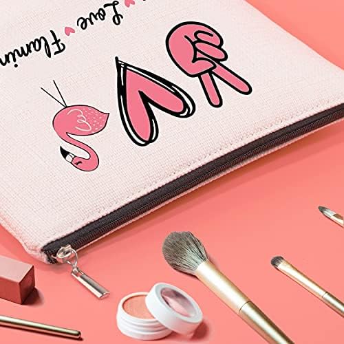 JXGZSO PINK FLAMINGO Kozmetička torba sa patentnim zatvaračem Mir Love Flamingo šminka Torba Flamingo Ljubavnik
