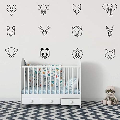 12 kom/Set geometrijski dekor Vinilna zidna naljepnica za dječje sobe naljepnice za životinje pozadina spavaće