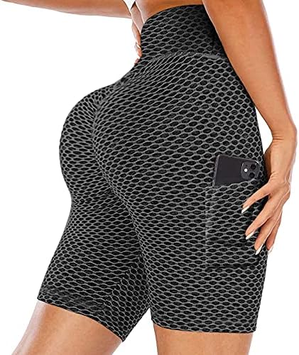 Dasayo Women Honeycomb kratke sportske kratke hlače za podizanje kratkih kratkih kratkih struka Light Lounge