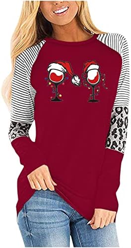 Žene trening Tops srce vrat Santa Claus uzorak pulover labave Casual porodiljske teretana Tops za žene