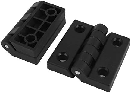 X-dree 2pcs crna plastika Zamjena sklopivog šarke za poklopce 65mmx63mm za domaća vrata (2 piezas de plástico