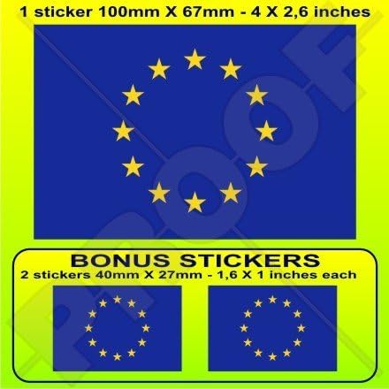 Europska zastava Europske unije EU 4 Vinil naljepnica branika, dekal x1 +2 bonus