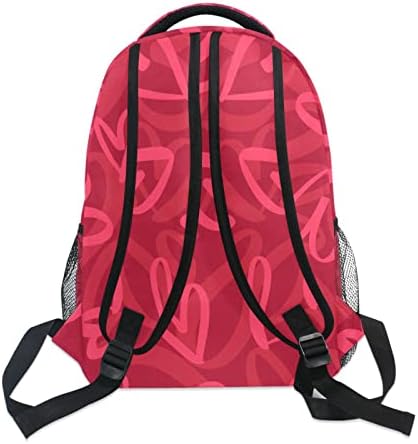 Valentines Dan Hearts Backpack torbica za žene, muški ležerni pasivi, putnički ruksak za planinarenje za
