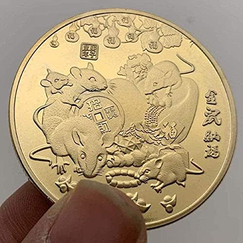 Challenge Coin 2020 Gengzi Godina Zodiac Gold Comboration Coin Coin Coin Coin Nova godina Golden Rat Nafu