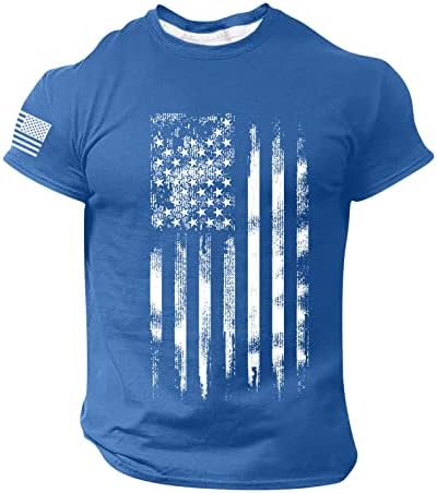 Američka majica zastava kratki rukav 4. jula odijelo uznemirene američke zastave Patriotske majice majice