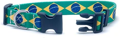 Ovratnik za pse i povodac set sa brazskom zastavom | Izvrsno za brazilske praznike, posebne događaje, festivali,