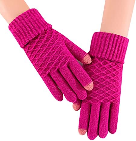Zimske rukavice muškarci za žene hladno vrijeme, rukavice za žene vunene pletene toplim dodirnim zaslonom