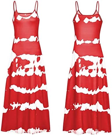 lcziwo ženske ljetne Maxi haljine Casual prugasti Print špageti remen V izrez bez rukava Hawaii Beach duge