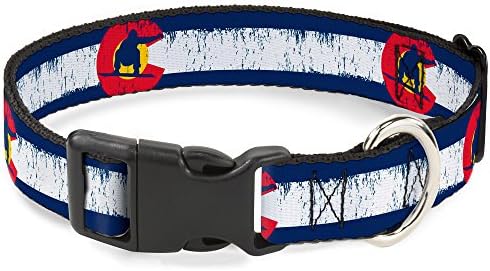 Kopča-Down Plastic Clip Collar - Colorado Zastavu/Snowboarder Weathered - 1.5 Wide - Uklapa 18-32 Vrat-Veliki