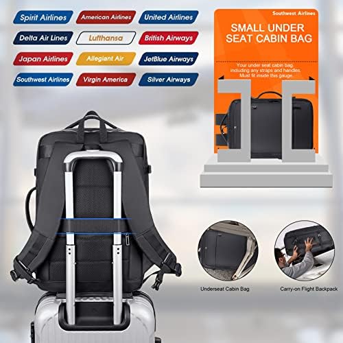 KSIBNW Weekender ruksak za nošenje sa USB portom, 45l proširivi putni ruksaci, nošenje prtljaga aviokompanija
