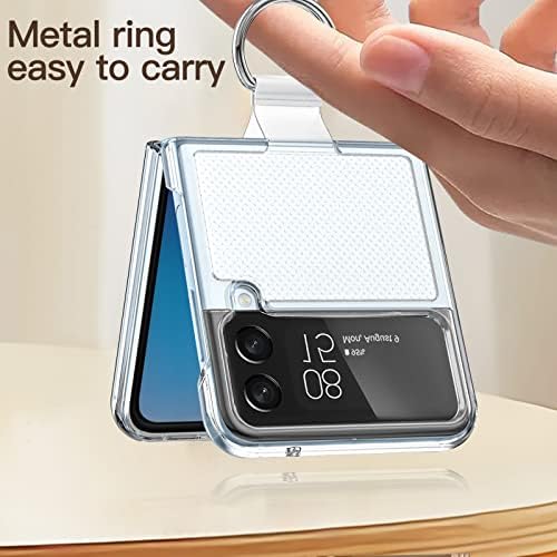 Qoosea za Samsung Galaxy Z Flip 4 Clear Case sa prsten tankim prozirnim kristalnim poklopcem prozirnim ogrebotinama