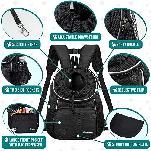 PETAMI PASKov ruksak za prednji nosač, podesivi ruksak za kućne ljubimce za kućne ljubimce, ventilirani