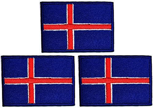 Kleenplus 3kom. 1, 2X1, 7 INČA. Islandska Zastava vezeni Patch Iron na šiju zastava država Nacionalni amblem zakrpe za DIY jaknu T-Shirt farmerke šešir kostim