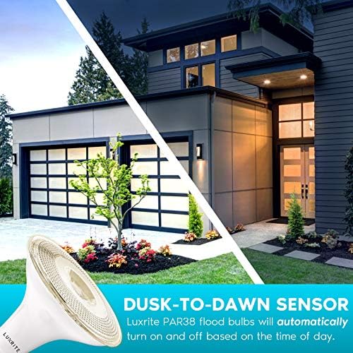 LUXRITE Dusk to Dawn PAR38 LED sijalica, 120W ekvivalentna, senzor za automatsko uključivanje isključeno,