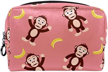 Tbouobt pokloni za muškarce Žene šminke torbe toaletne torbice Male kozmetičke torbe, majmunski banana životinjski