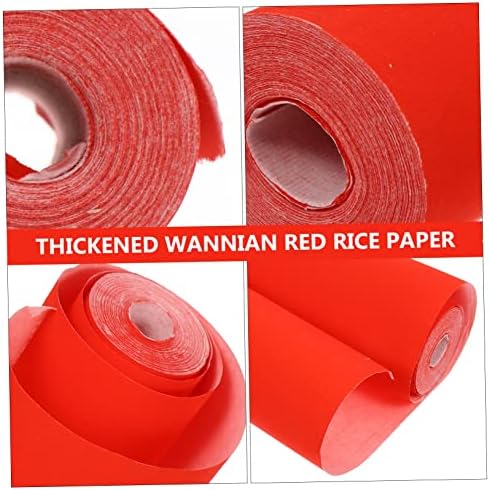 Favomoto 8 Rolls Spring Couplet Papir Japan Pokloni kineski dekor Crveni papir Roll Roll Xuan Papir Novogodišnji dekoracija Rice Papir Prazan studentski dopisnica Četkica crvena mastila