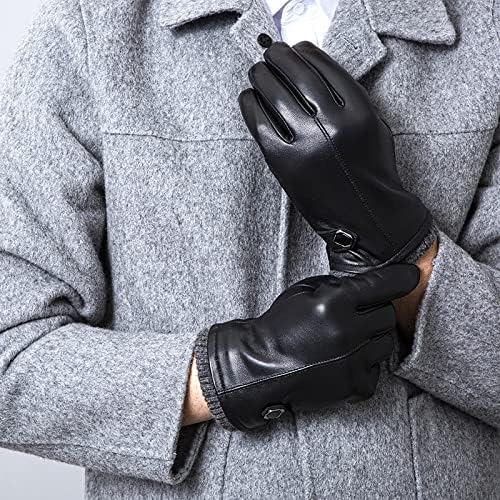N / A muške kože Plus baršunaste rukavice kožne rukavice za vožnju na otvorenom poslovni zimski topli dodirni