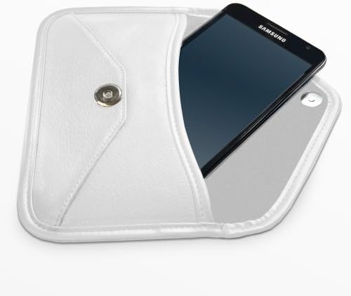 Boxwave Case kompatibilan sa ZTE Axon M - Elite kožnom messenger torbicom, sintetički dizajn poklopca kože za ZTE AXON M - bjelokosti bijeli